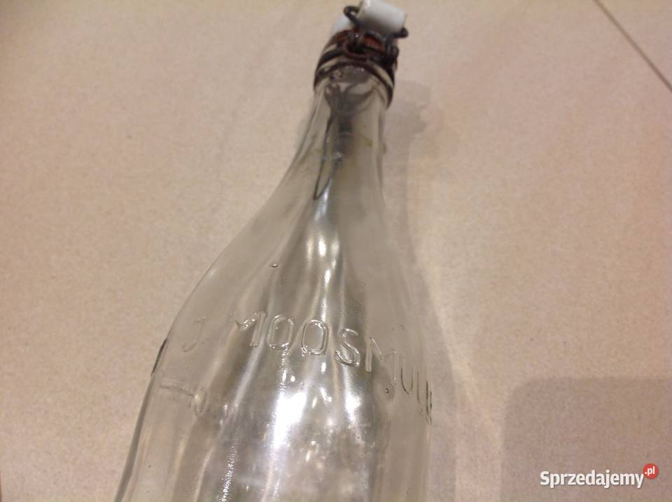 Stara Butelka Szklana z Porcelanką poj 05 L Nowa Sól sprzedam