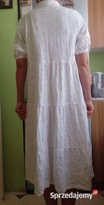 38M ASOS Design Długa biała ażurowa sukienka z Rozmiar 38(M) Kraków