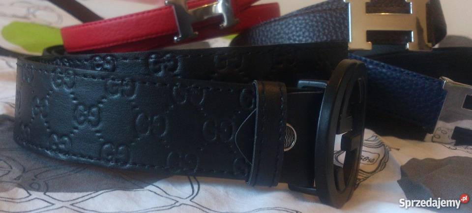 Gucci pasek skórzany czarny Unikatowy model Uniseks Obrzębin