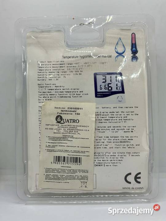 Stacja Pogody 5w1 Termometr hygrometr czujnik Elbląg