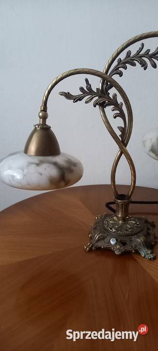 Dwuramienna mosiężna lampa w stylu secesyjnym Skierniewice