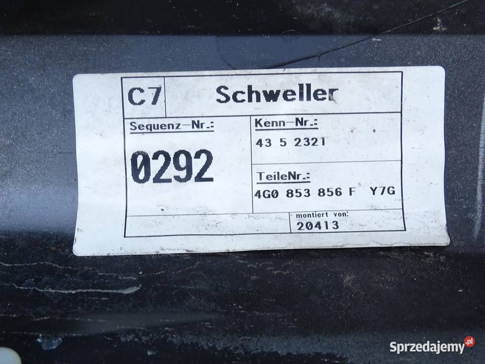 LISTWA NAKŁADKA PROGOWA PRAWA SLINE KOMBI SEDAN