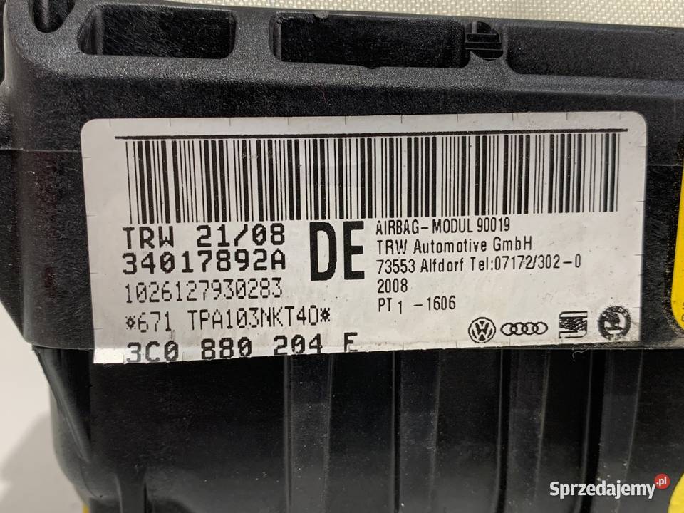 PODUSZKA POWIETRZNA PASAŻERA VW PASSAT B6 Poduszki powietrzne