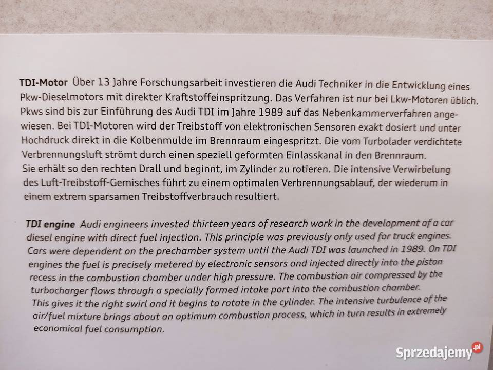 Pocztówka widokówka Audi silnik 25TDI quattro Głuchołazy