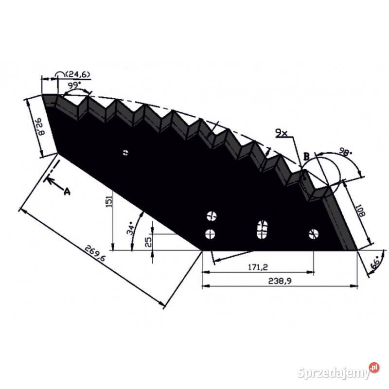 Nóż do paszowozu 541x8 mm Kongskilde duży Kamionna sprzedam