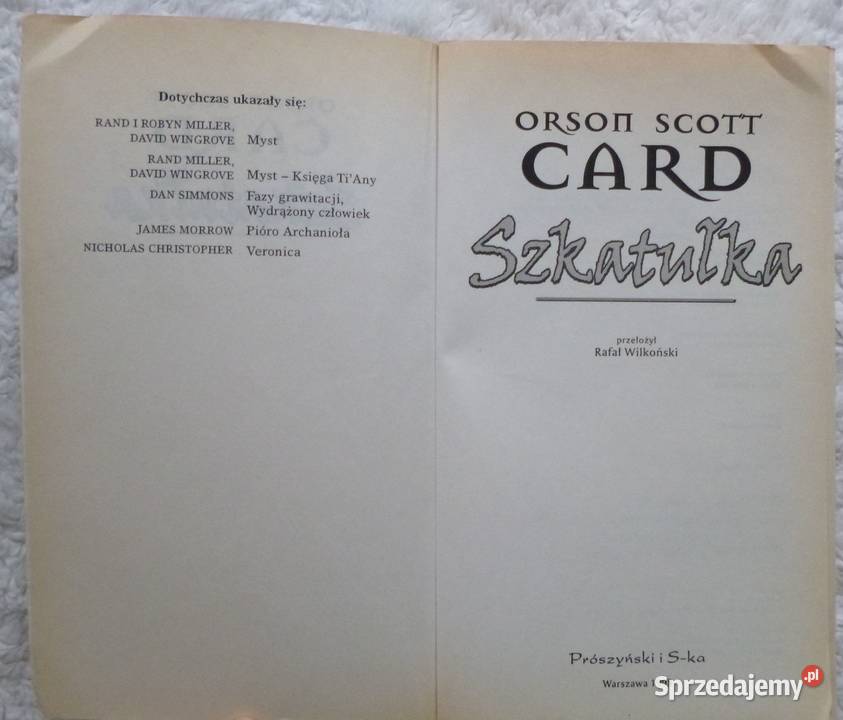 Szkatułka Orson Scott Card mazowieckie Warszawa