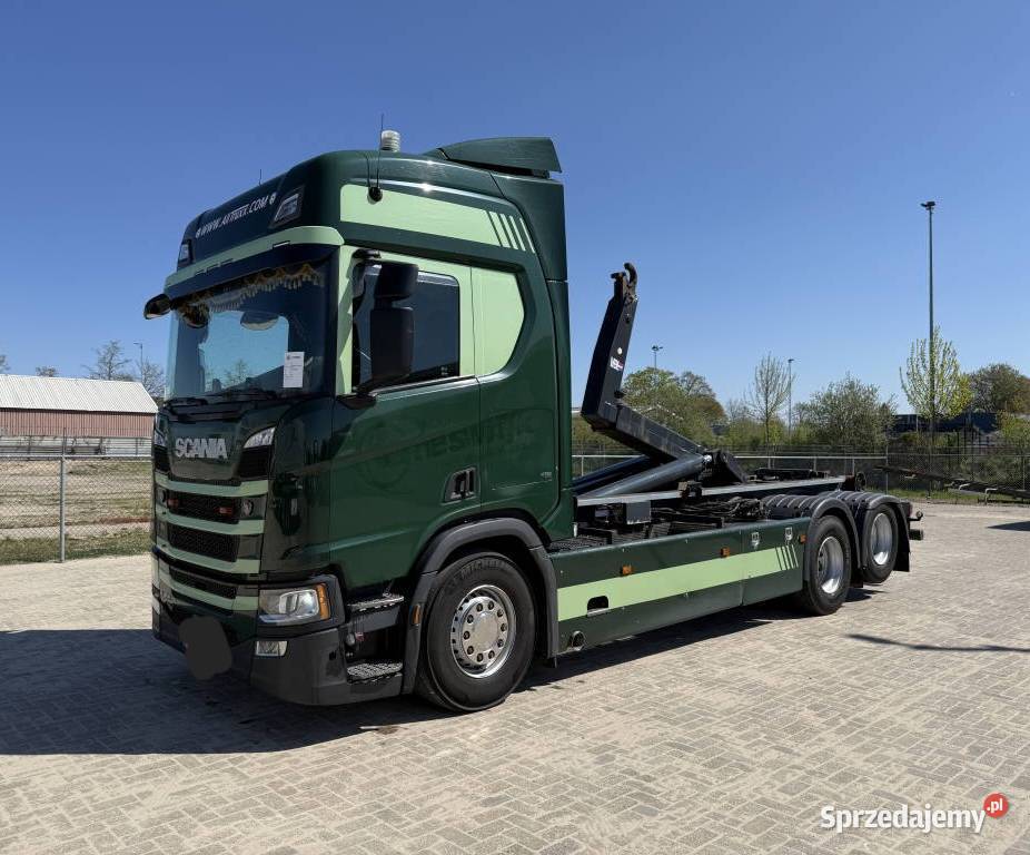 Hakowiec Eur 6 Scania R 450 tez Leasing zielony mazowieckie Warszawa