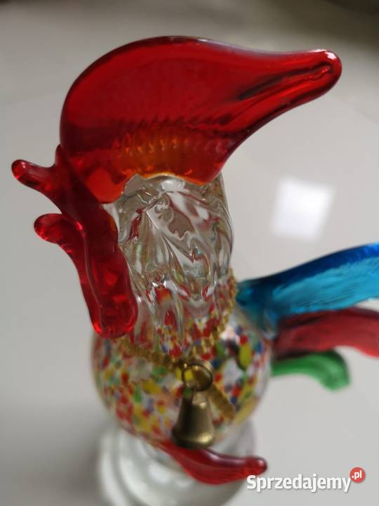 Szklana figurka Kogut w stylu Murano Toruń sprzedam