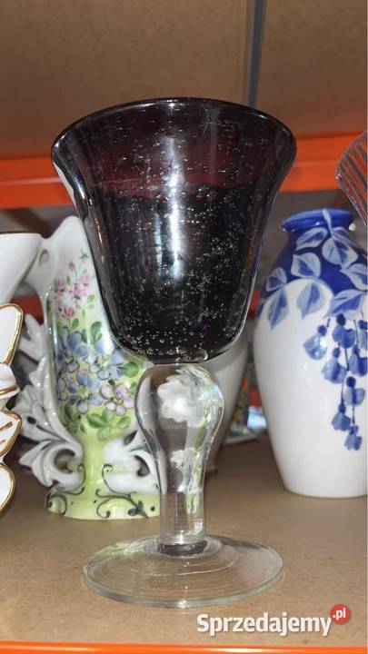 Kielich szkło artystyczne fioletowa czara Gdańsk sprzedam