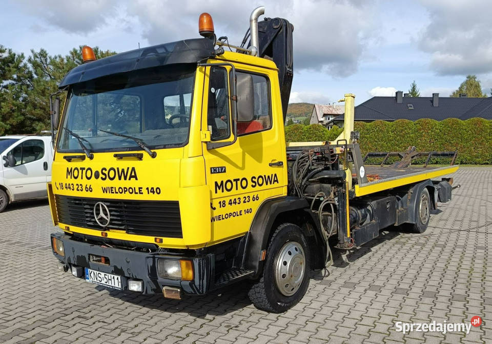 Mercedes 1317 Pomoc Drogowa Laweta HDS motyl Nowy Sącz