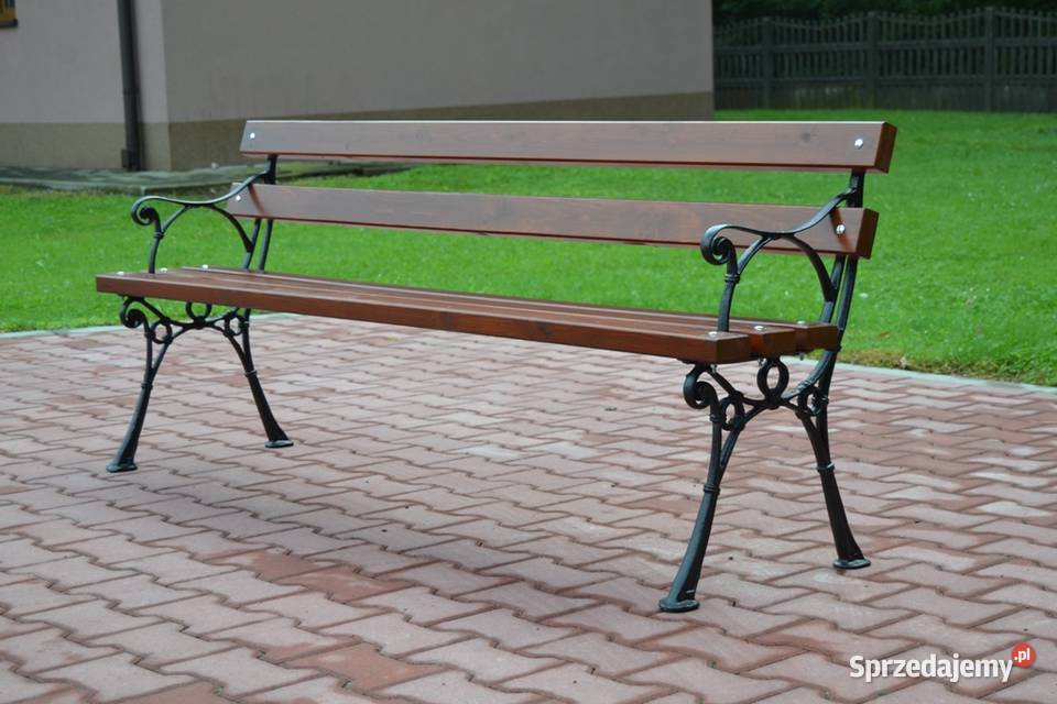 Ławka parkowa z oparciem żeliwna ogrodowa Solina