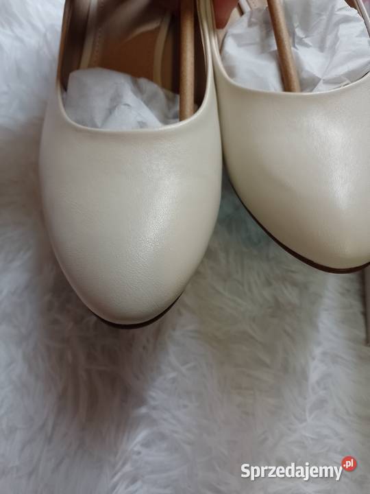 40 Kremowe czółenka biznesowe w pudełku NOWE Kraków