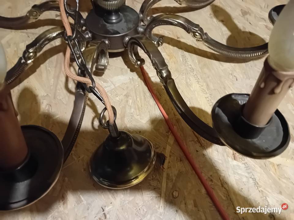Żyrandol świecznikowy 8ramienny styl retro antyk