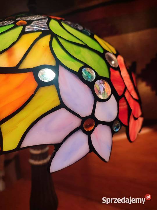 Lampa witrażowa kwiaty żywe kolory podkarpackie Brzozów