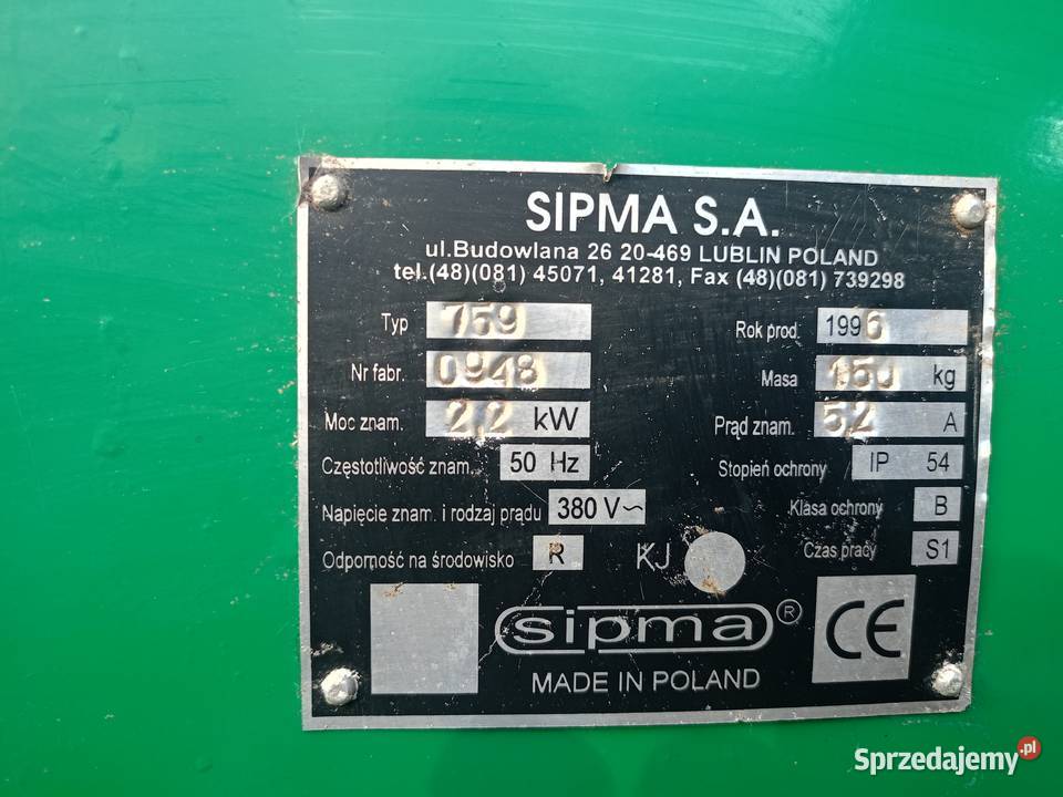 Gniotownik Sipma H 759 Sprzedam sprzedam