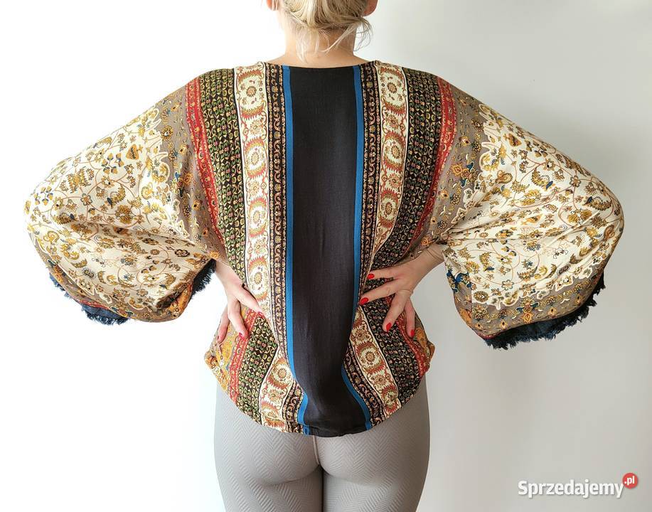 Kurtka narzutka kimono Zara XS 34 boho bohemian Szczecin sprzedam