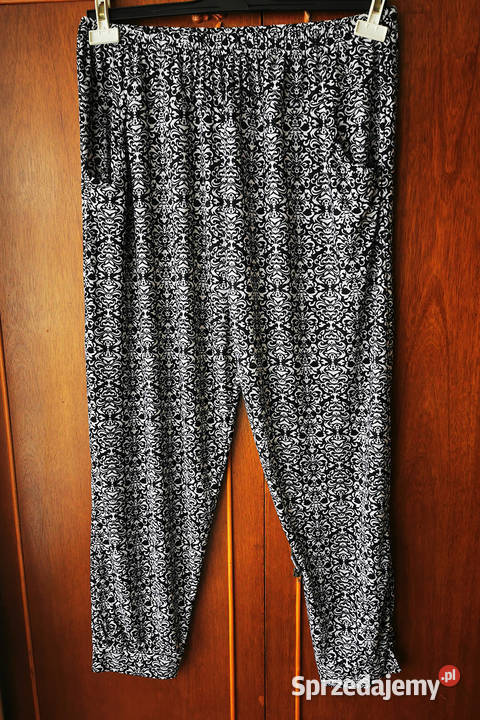 Leginsy damskie czarne z białym duży rozmiar dolnośląskie Polkowice