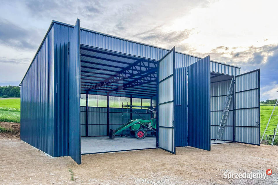 Hala Garaż Blaszany 12x6m 2x Bramy dwuskrzydłowe Olsztyn