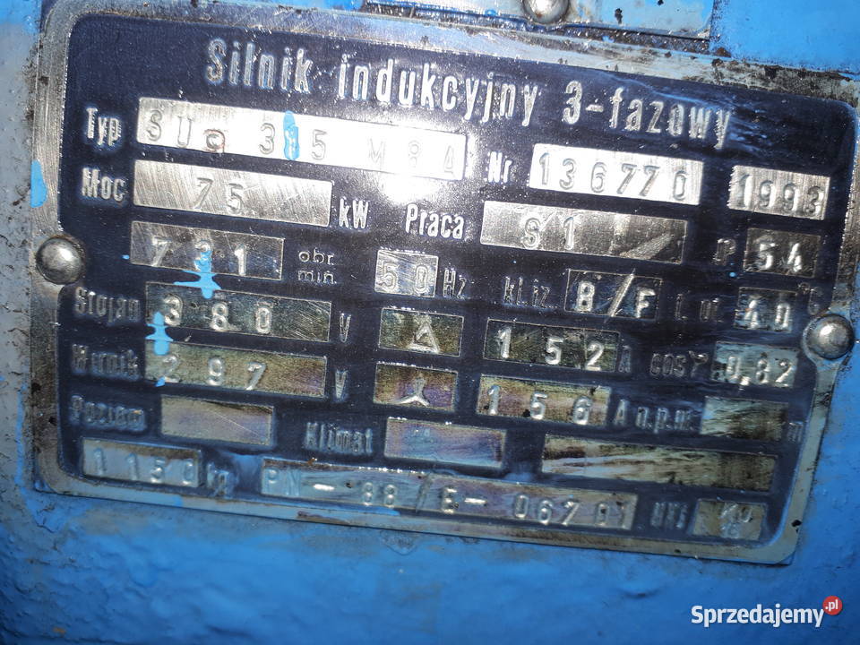 Silnik elektryczny EMIT 75 kW wolnoobrotowy 731 śląskie Miedźno