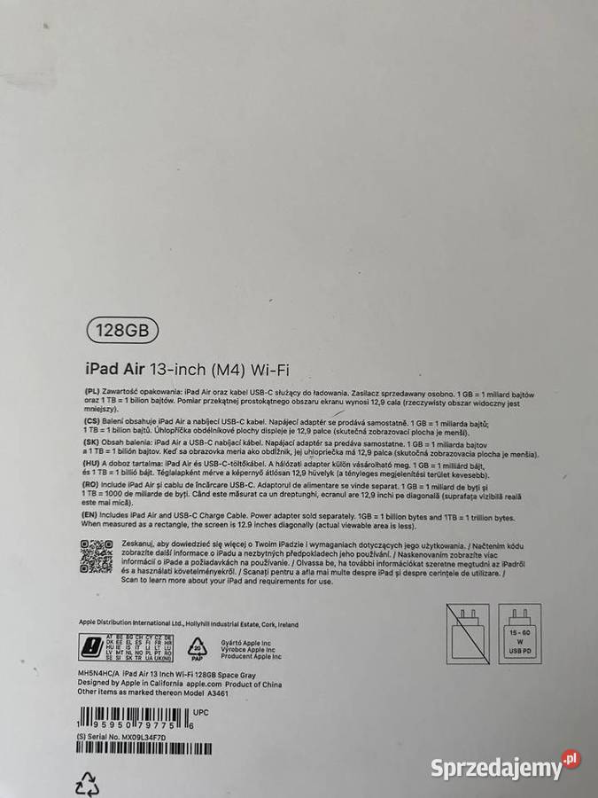 Tablet APPLE iPad Air 13 M4 2026 128GB WiFi Jawornik Polski sprzedam