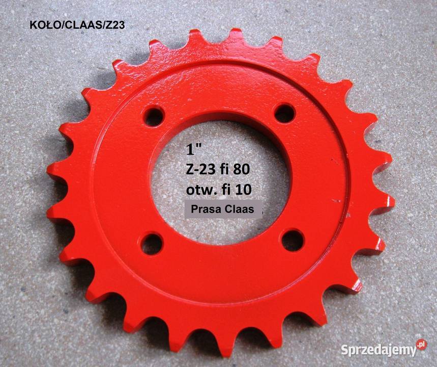 Koło łańcuchowe Z23 1 fi 80mm 4 otwory do prasy Czekanów