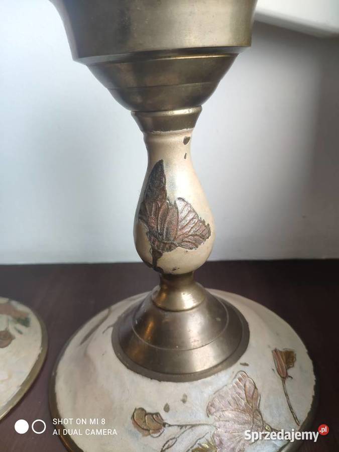 Wyjątkowa para zabytkowych mosiężnych Antyki, Sztuka, Kolekcje małopolskie Kraków sprzedam
