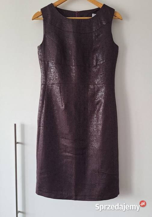Piękna śliwkowa błyszcząca klasyczna sukienka 38 Kraków