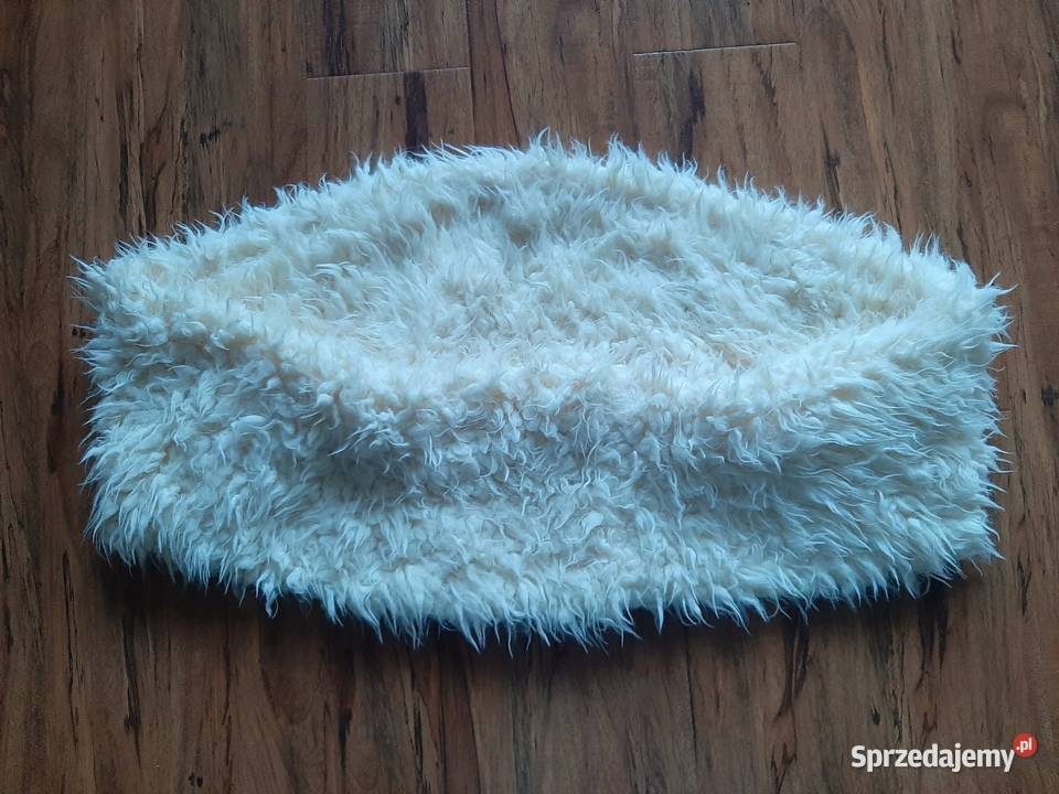 damski biały ciepły szalik stan