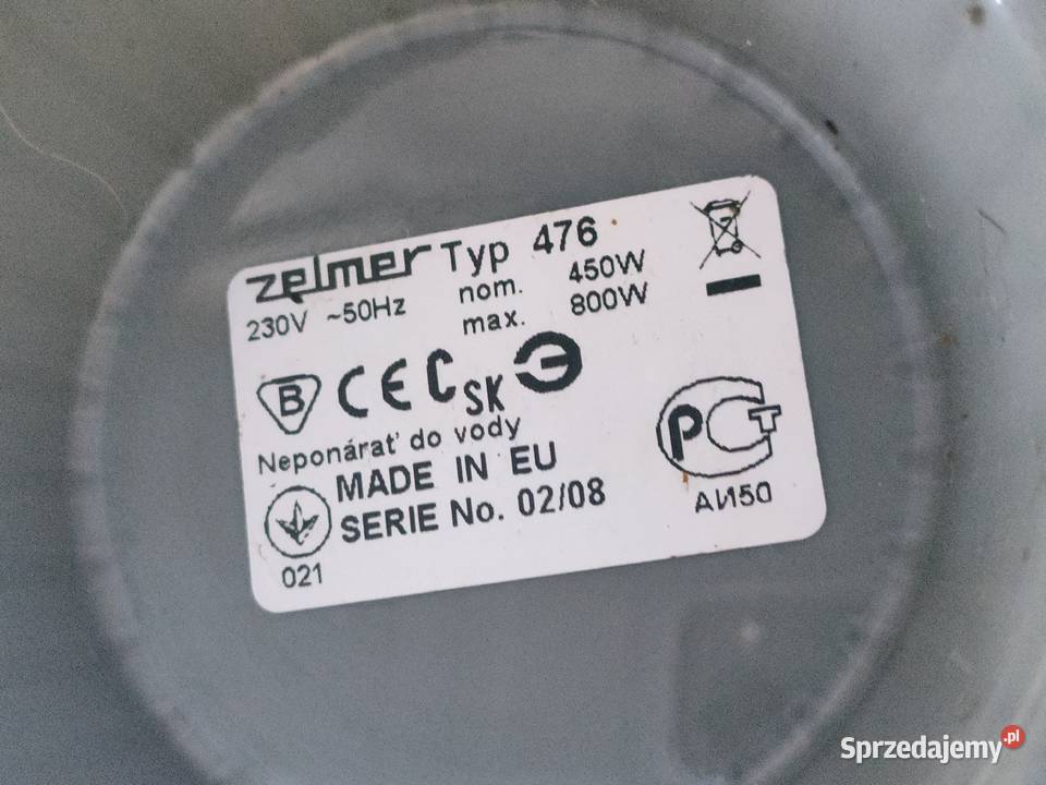 Sokowirówka Zelmer ZJE1900X Typ 476części Bielsko-Biała