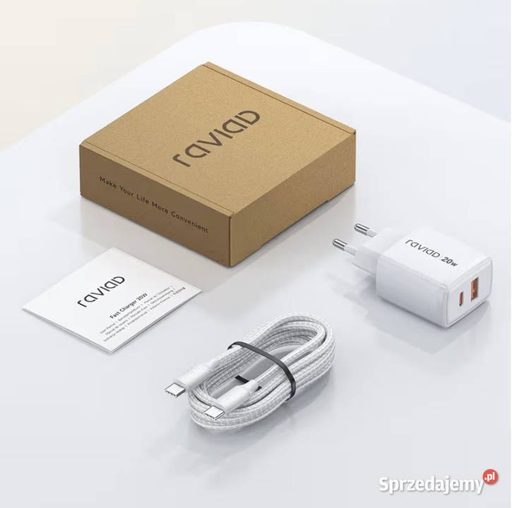 Ładowarka 20W kabel USBC 1m szybkie ładowanie