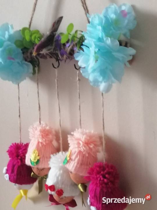 Zawieszka wielkanocna z jajek w czapeczkach Katowice