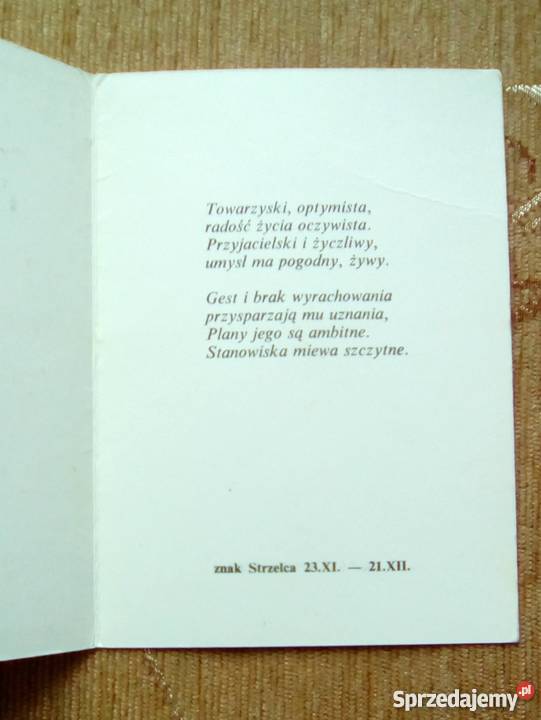 ZNAK ZODIAKU STRZELEC Z WIERSZEM LESZKA SZUMANA Piszczac