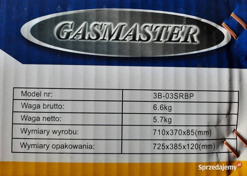 Kuchenka gazowa 3palnikowa GASMASTER Świecie sprzedam