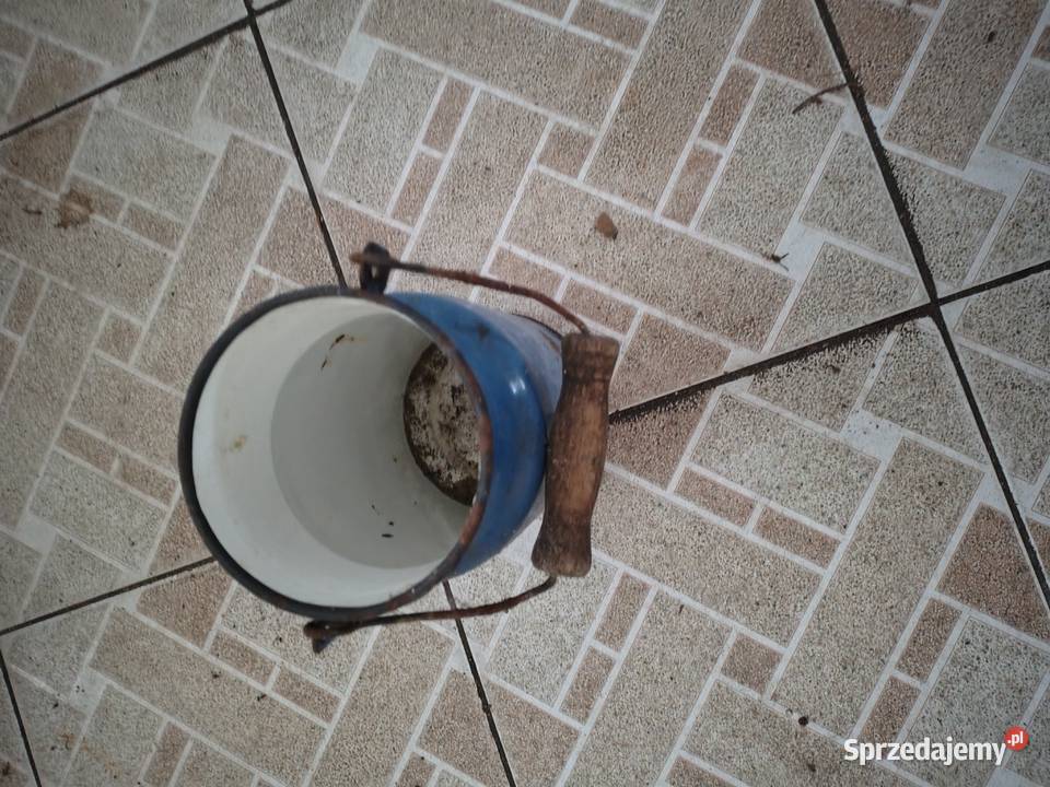 Dzbanek Kańka na mleko kawę lata PRL z drewnianą Krotoszyn