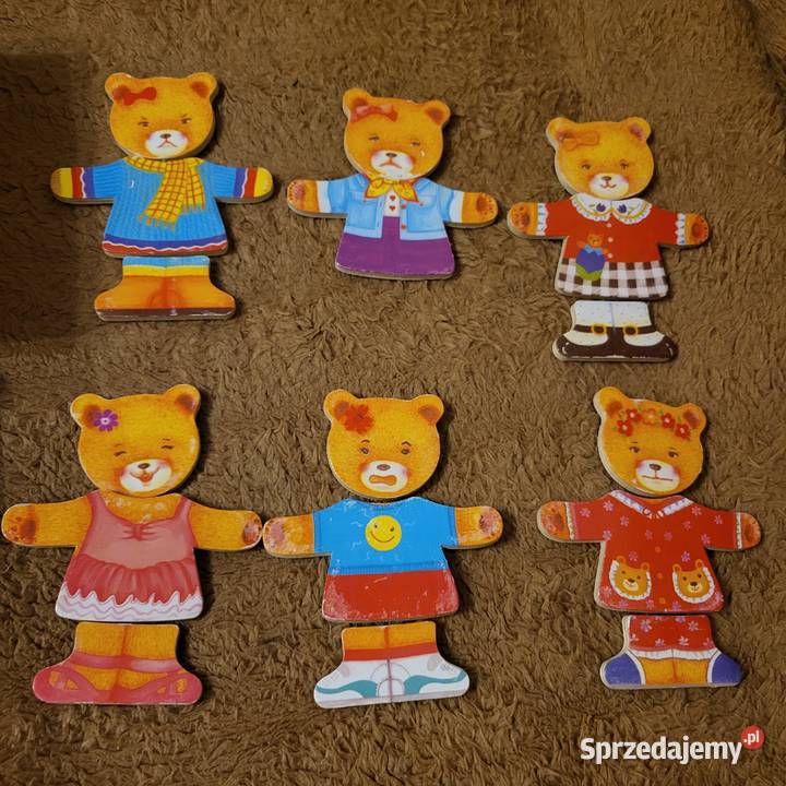 Układanka drewniana Misiek dziewczynka puzzle łódzkie Sierpów