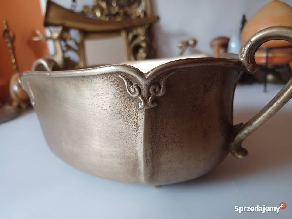 Piękna mosiężna żardiniera Gilde Poznań