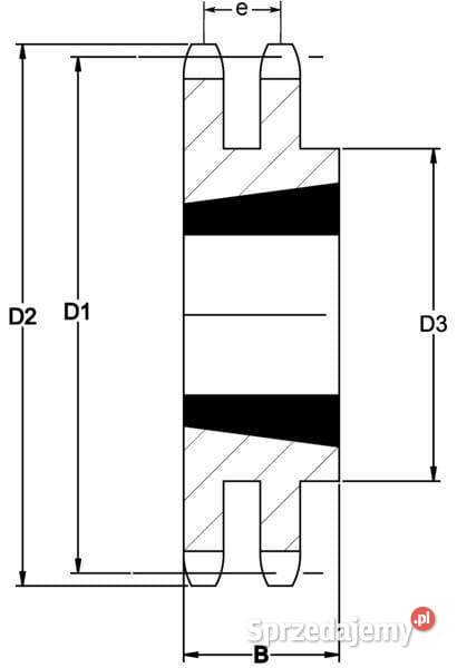 Koło łańcuchowe podwójne 30 zębów 12 łańcuch 08 Kamionna
