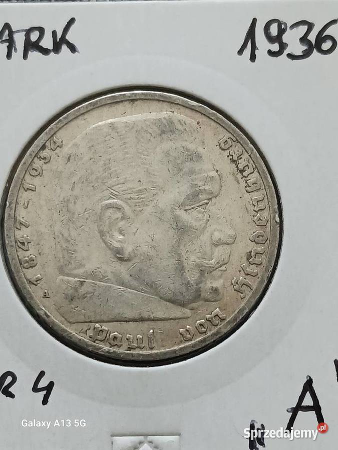 5 Marek Niemcy Paul von Hindenburg 1936 r men A