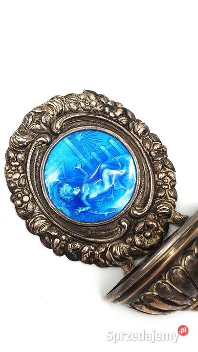 Kropielnica dzieciątkiem Jezus srebro emalia sprzedam