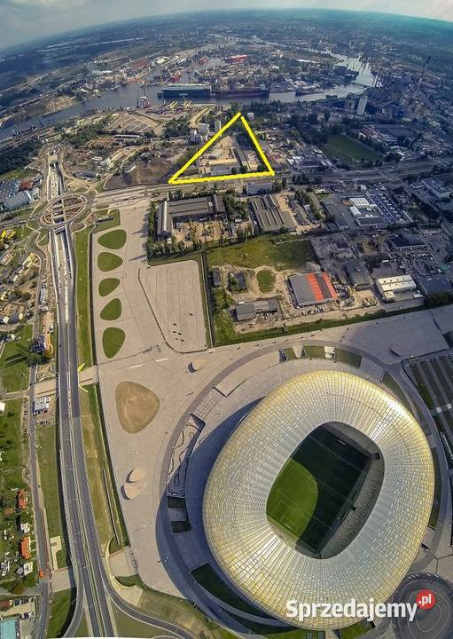 Gdańsk centrum Letnica działka 3,7 ha przy stadionie