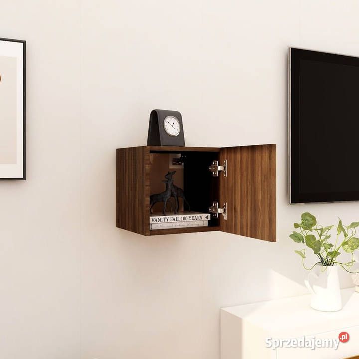 Wisząca szafka telewizyjna brązowy dąb 305x30x30 Warszawa