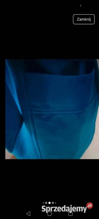 Płaszcz wełniany długi niebieski zimowy XXL 44 Krosno