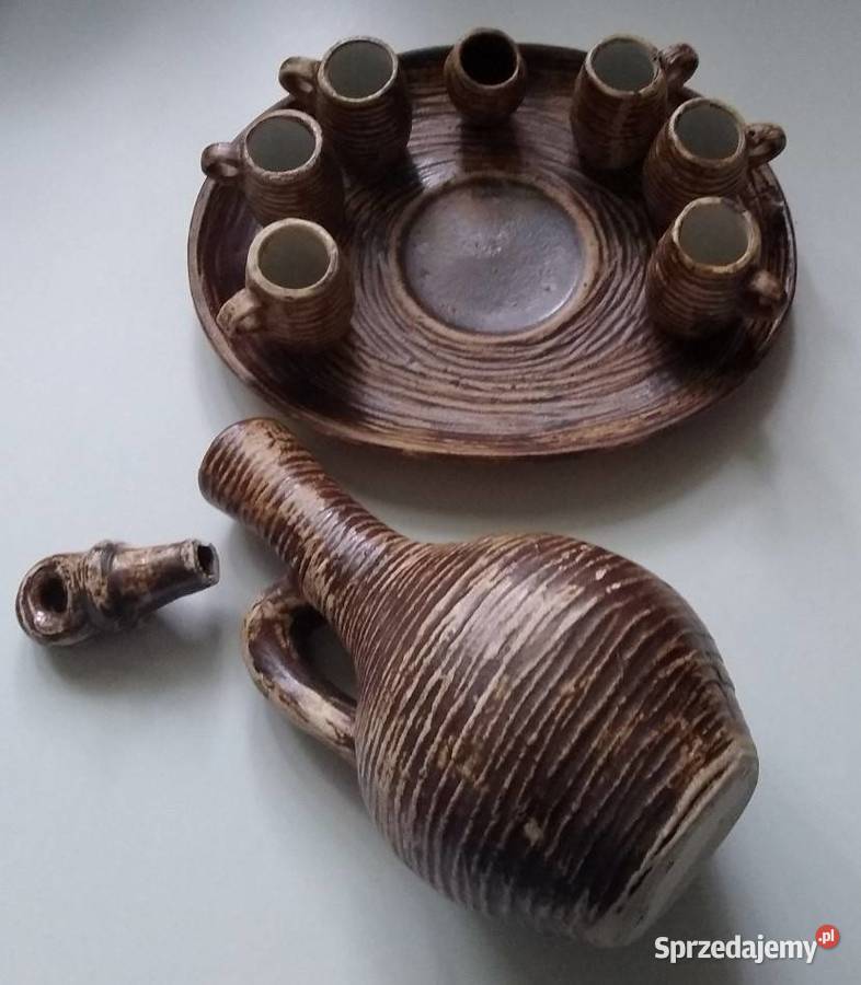 Karafka z kieliszkami Ceramika Gdańsk