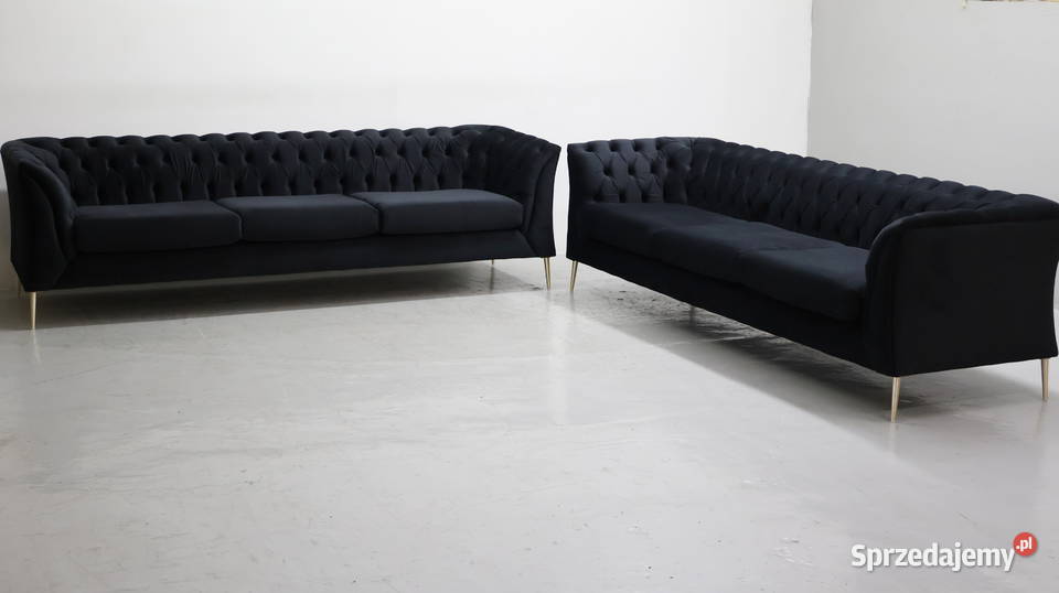 STY DESIGN WIELKA SOFA 33 kanapa czarny welur Poznań