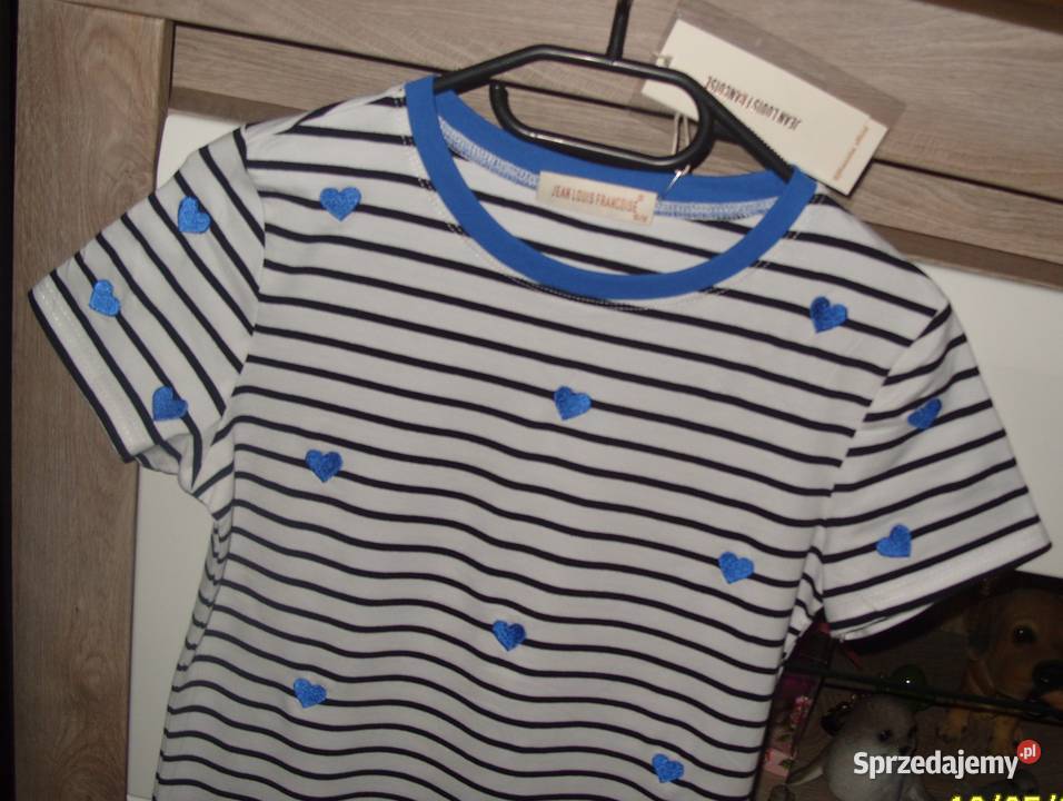 TSHIRT biały w czarne paseczki Chabrowe Rawicz