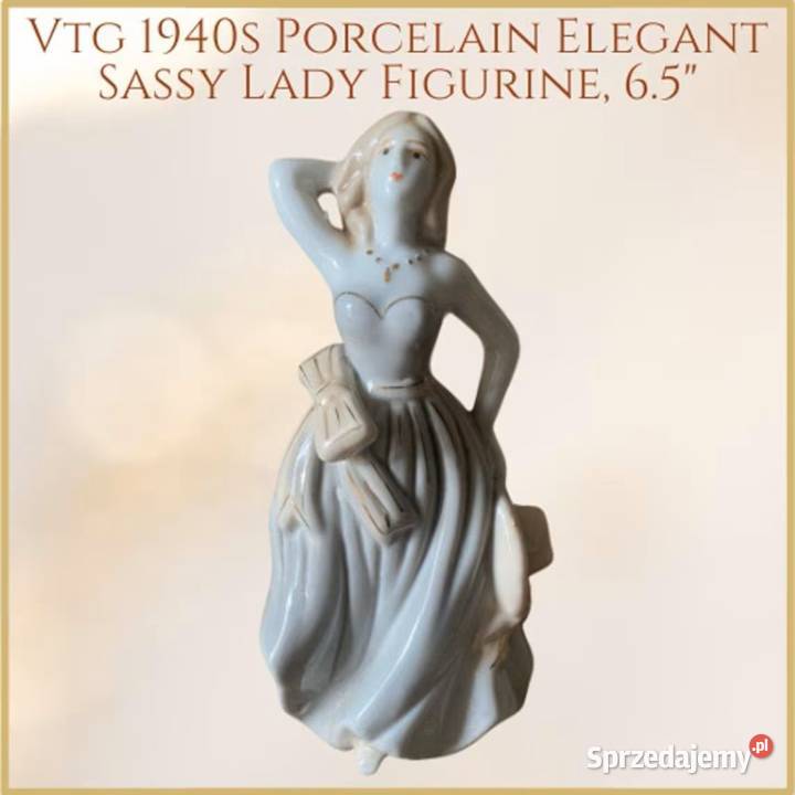 Porcelanowa figurka eleganckiej damy z Warszawa