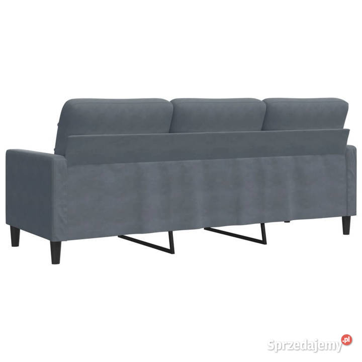 Sofa 3osobowa ciemnoszara 180 obita aksamitem Warszawa