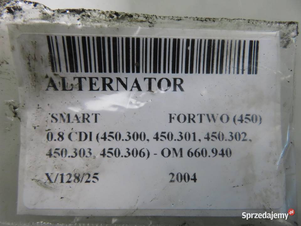 ALTERNATOR SMART FORTWO 450 08 CDI 0124225020 sprzedam