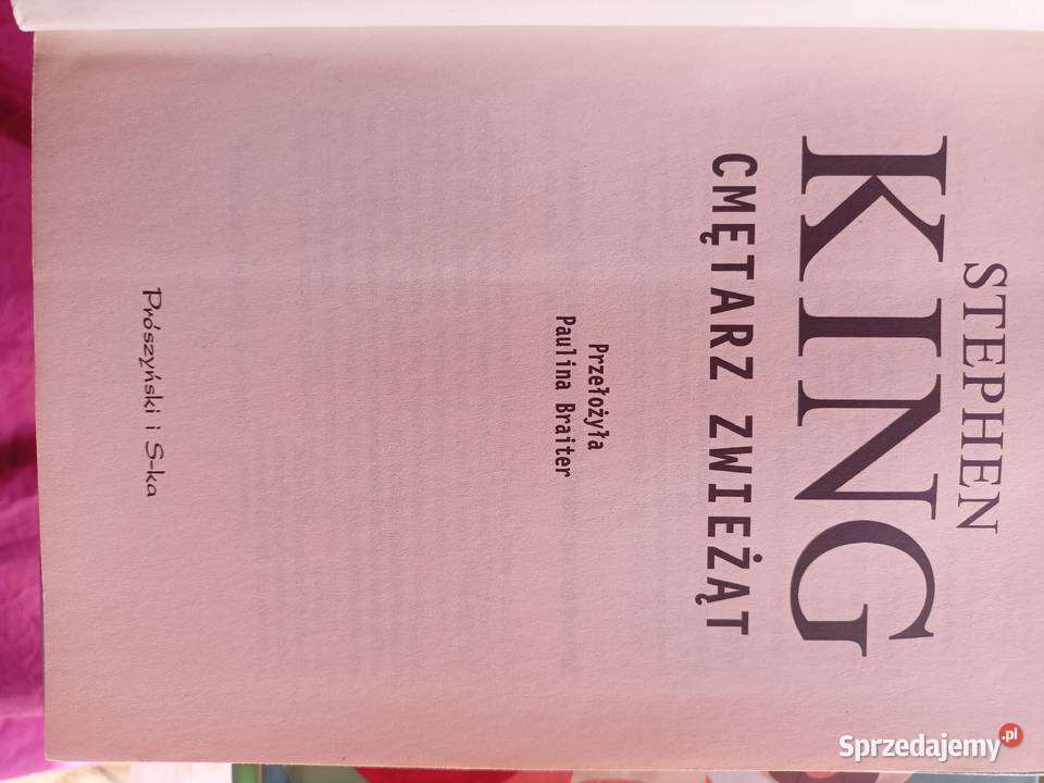 Cmętarz zwieżąt King książki używane księgarnia Warszawa sprzedam