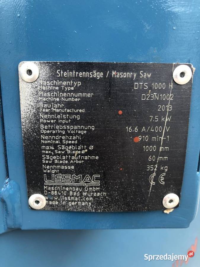 Piła stolikowa LISSMAC DTS 901 przecinarka stół Ślesin